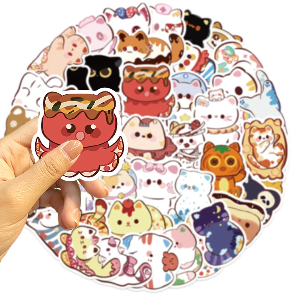 10/30/50pcs Kawaii Cartoon Cat Creative Stickers Waterproof DIY Motorcycle Suitcase Notebook Bike Cute Graffiti Sticker for Gift