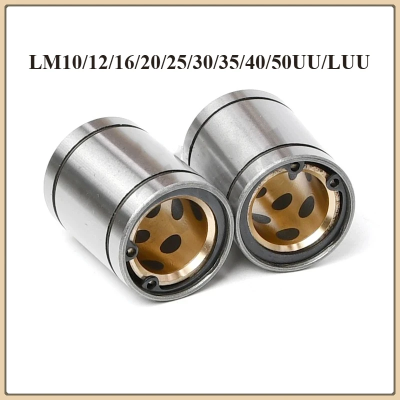 

CNC 3D Printer Outer Steel Inner Copper Oil-Free Bushing Linear Bearing Copper Sleeve LM10/12/16/20/25/30/35/40/50UU/LUU