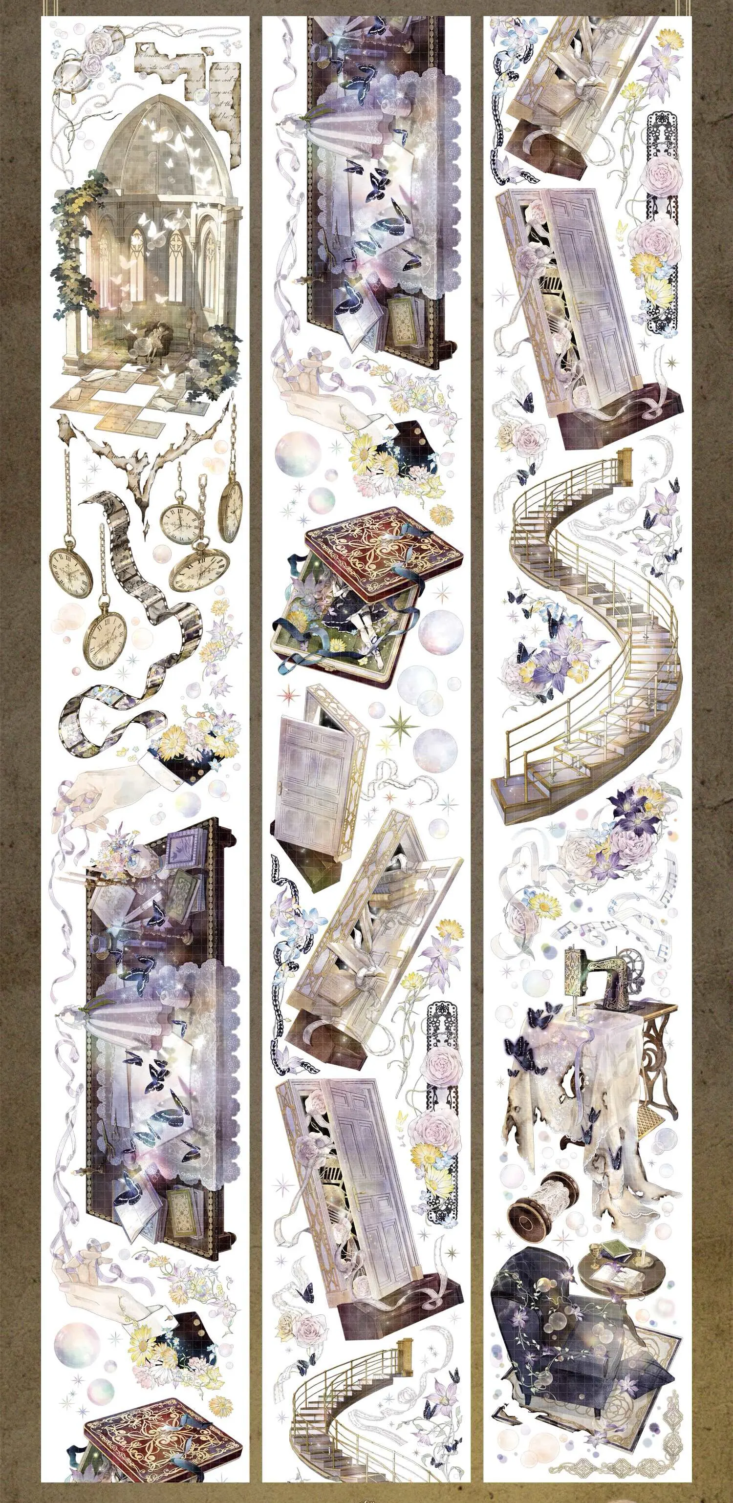 Ninth Channel Washi Tape Goblin House Dawn Court Red Bloom Night Banquet Plaid Decorative Sticker for Journal
