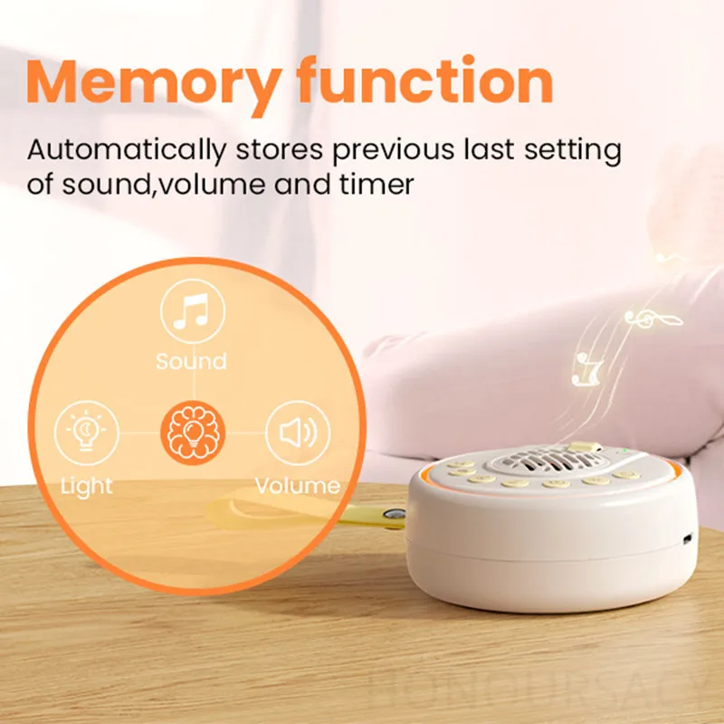 كايكسا دي سوم بلوتوث آلة نوم الطفل آلة الضوضاء البيضاء المدمج في ضوء الليل 22 صوت مهدئ 30/60/90 دقيقة الموقت للطفل