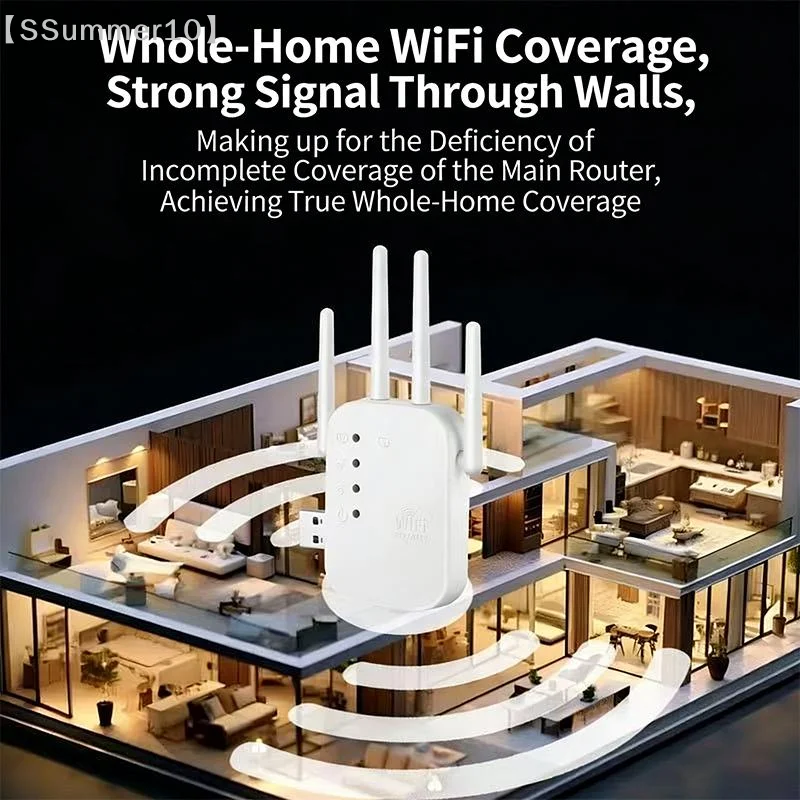 【SSummer10】1PC WiFi Router Long Range Signal Booster Router 300Mbps Wireless Repeater 2.4G WiFi Signal Extender Amplifier【SS】