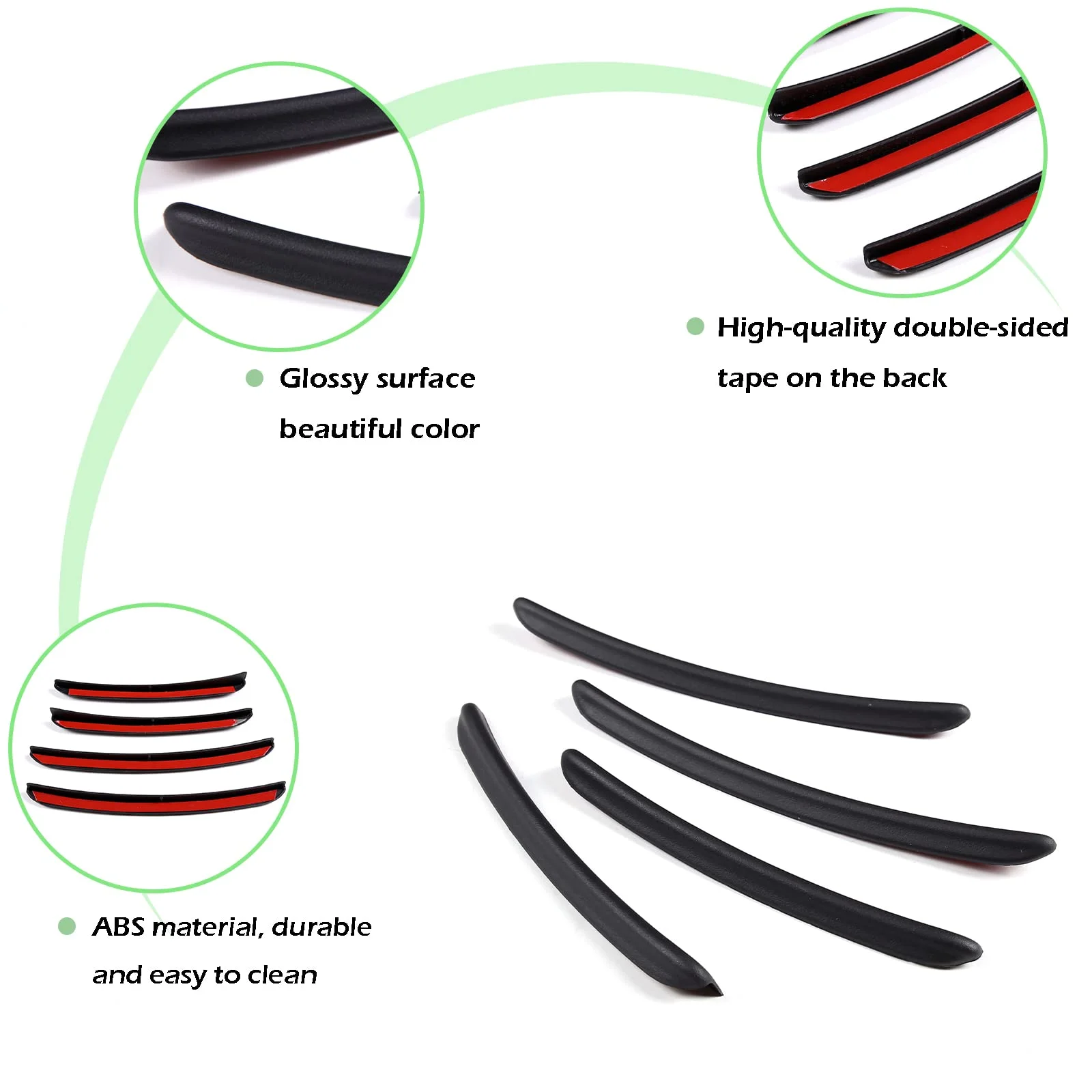 2Pcs Car Fender Vents Protector Cover Auto Wheel Eyebrow Arch Decoration Strips Car Stickers Universal Car Exterior Accessories view 4