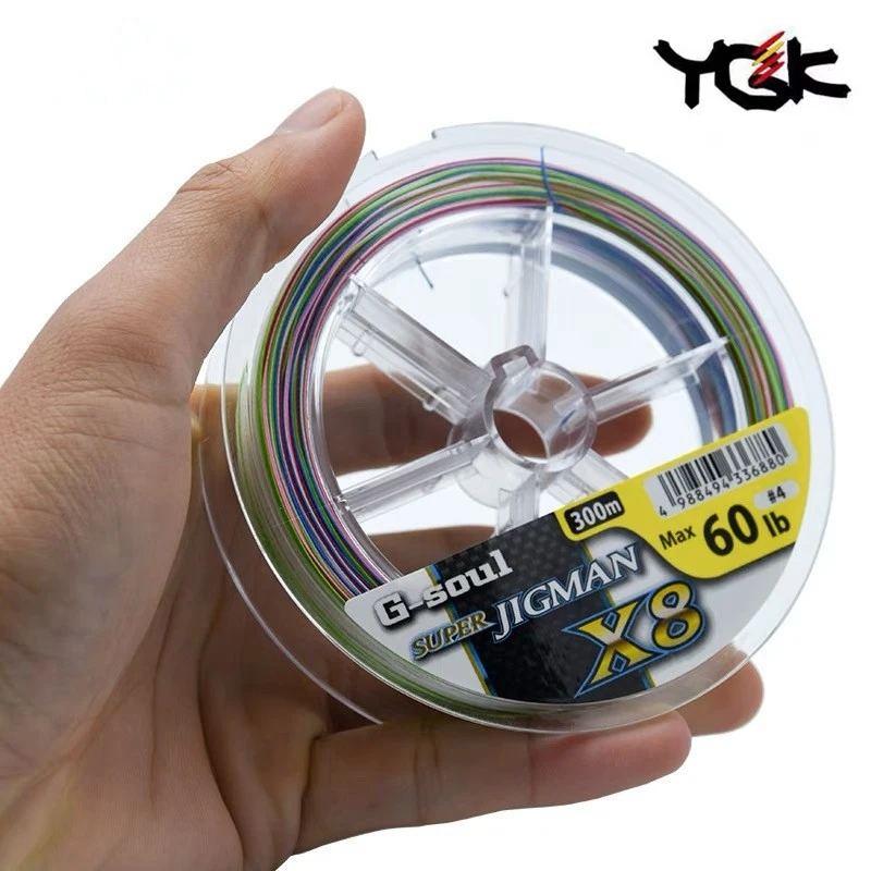 Original Japan YGK G soul  X8 BRAID SUPER Jigman Super Quailty 8 Braided PE Fishing Line  14LB-80LB Multicolor PE LINE 200M 300M