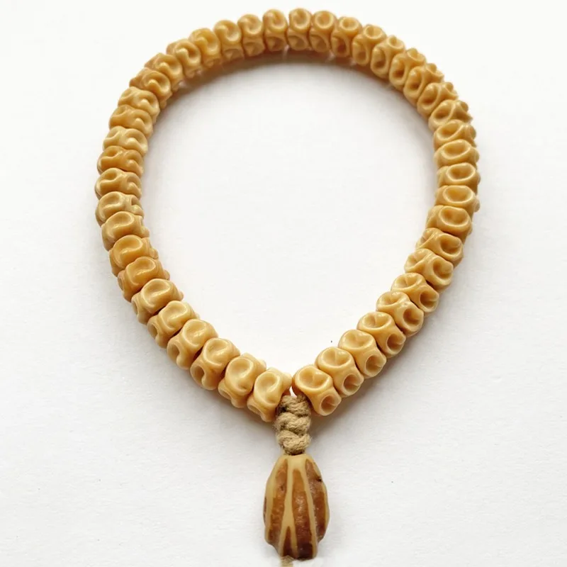 Chinese Style Lucky Dragon Spine Bodhi Beads Unisex Bracelet High Density Natural Prayer Jewelry For Fortune Blessing Good Luck