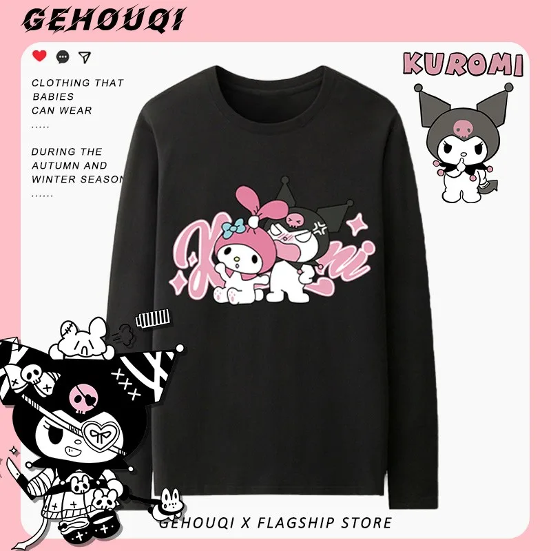 

Kulomi Joint T-shirt Women Long Sleeve Niche Design Sense Melody Animation Around Autumn Girls Cotton Base Shirt