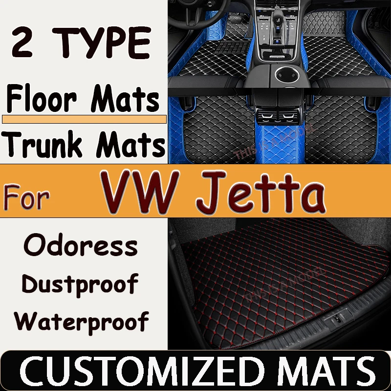 

Car Floor Mats For Volkswagen VW Jetta Bora A4 1999~2004 Rug Carpet Auto Interior Parts Pad Luxury Leather Mat Car Accessories
