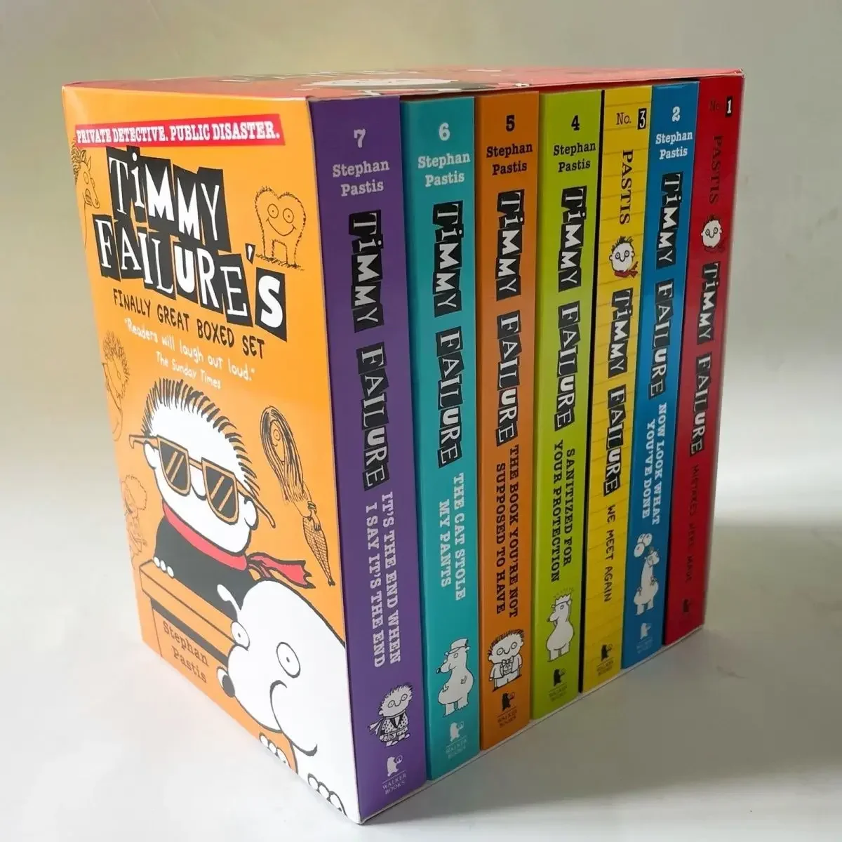 7 buku/Set Timmy Failure Collection seri anak-anak bahasa Inggris membaca cerita detektif anak-anak fiksi bab lucu DIFUYA