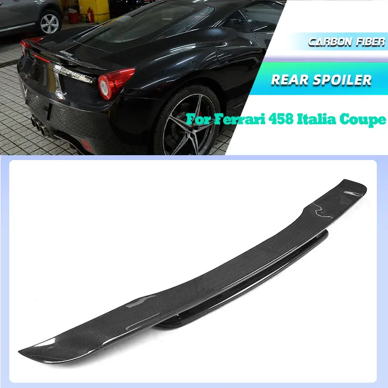 Alerón trasero de fibra de carbono para maletero de coche, alas dobles para Ferrari 458 Italia Coupe 2010-2015, alerón trasero de carreras, labio de ala de maletero
