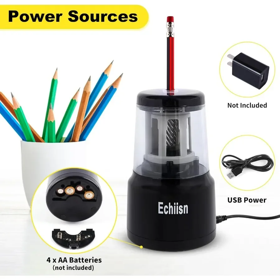 Elektrische puntenslijper voor kantoor en persoonlijk gebruik met superscherpe prestaties Krachtige stalvrije motor Langdurig 10 jaar