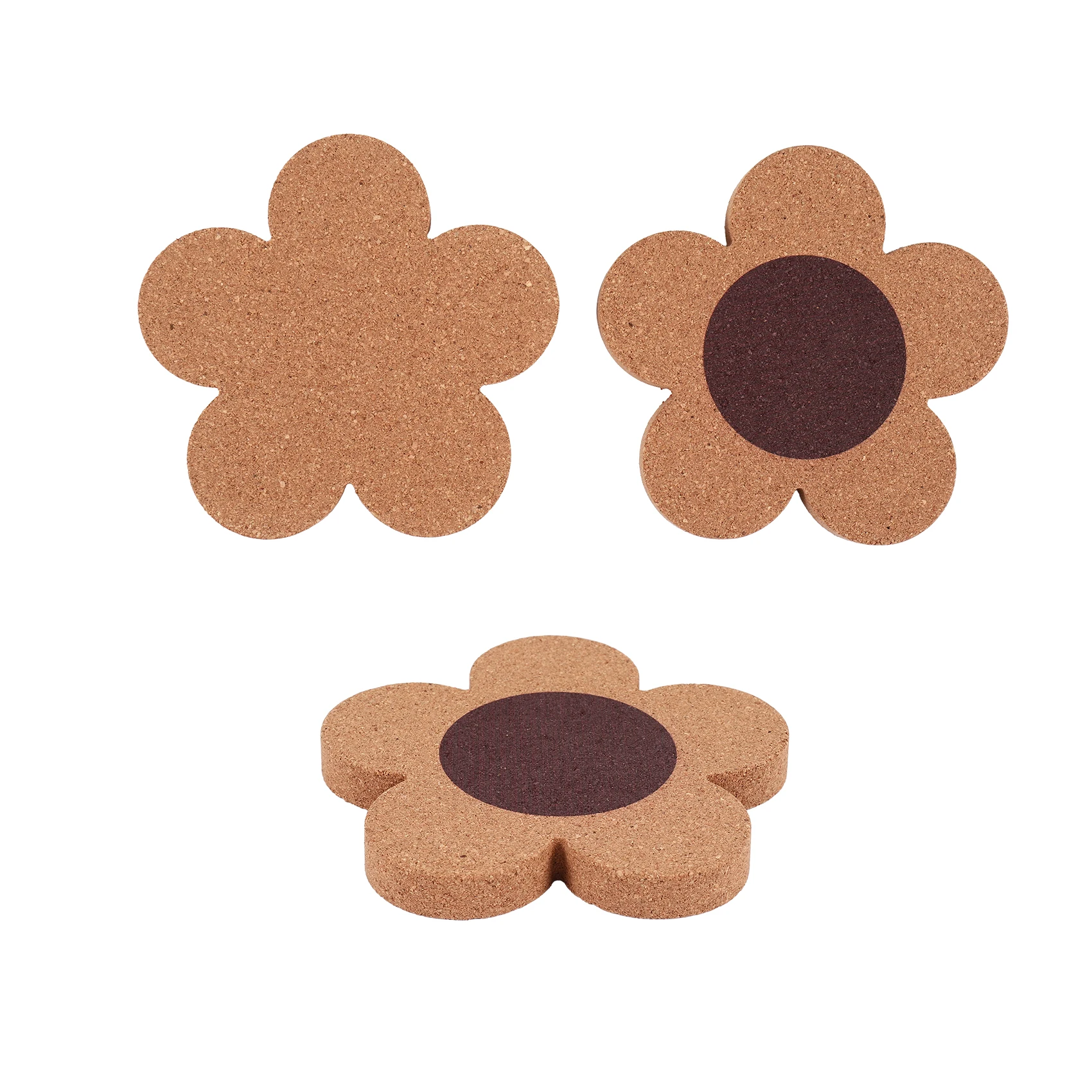 12PCS Cute Coasters for Drinks,Absorbent&Reusable Coaster Set 4Inch Cork Flower Shape Coasters for Coffee,Tea Cup Mat HOT