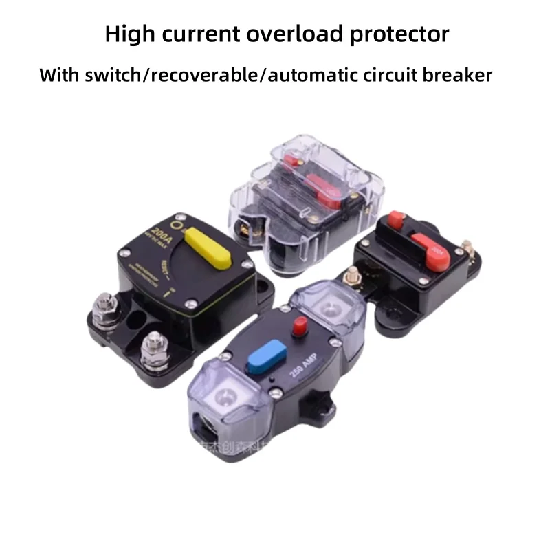 

Overload Protection Circuit Breaker With Switch For Auto/RV/Yacht Auto-Cut-Out Resettable Large Current Fuse Holder/Box 30A~300A