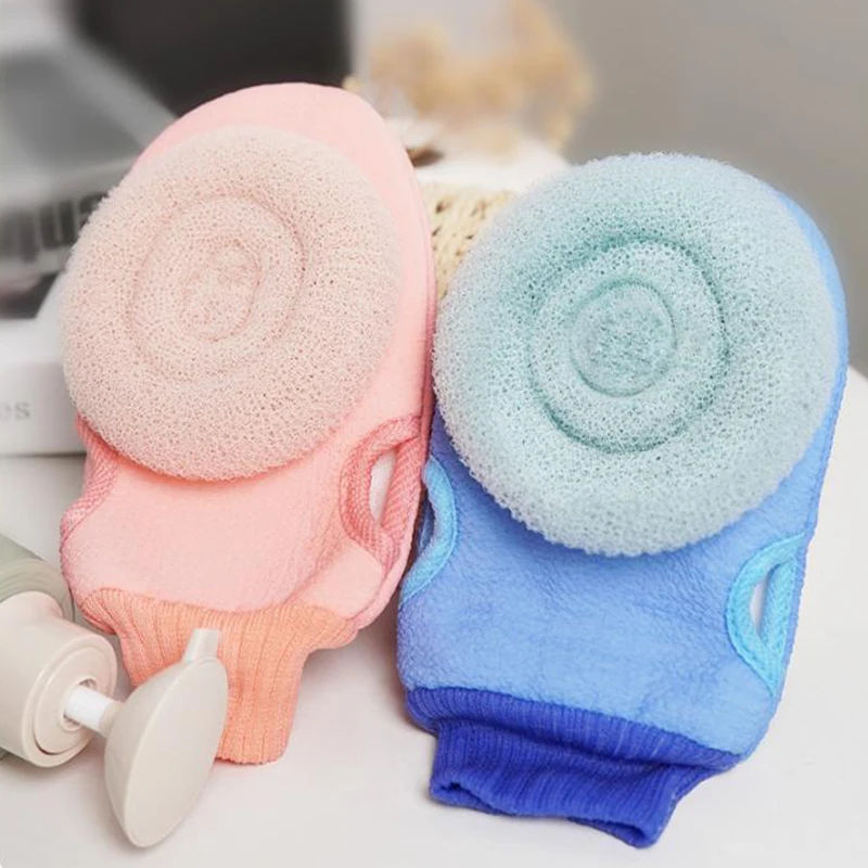 Two-In-One Bath For Exfoliating Body Cleaning Scrub Mitt Rub Dead Skin Gloves For Shower Body Brush Towel Spa Foam Body Massage