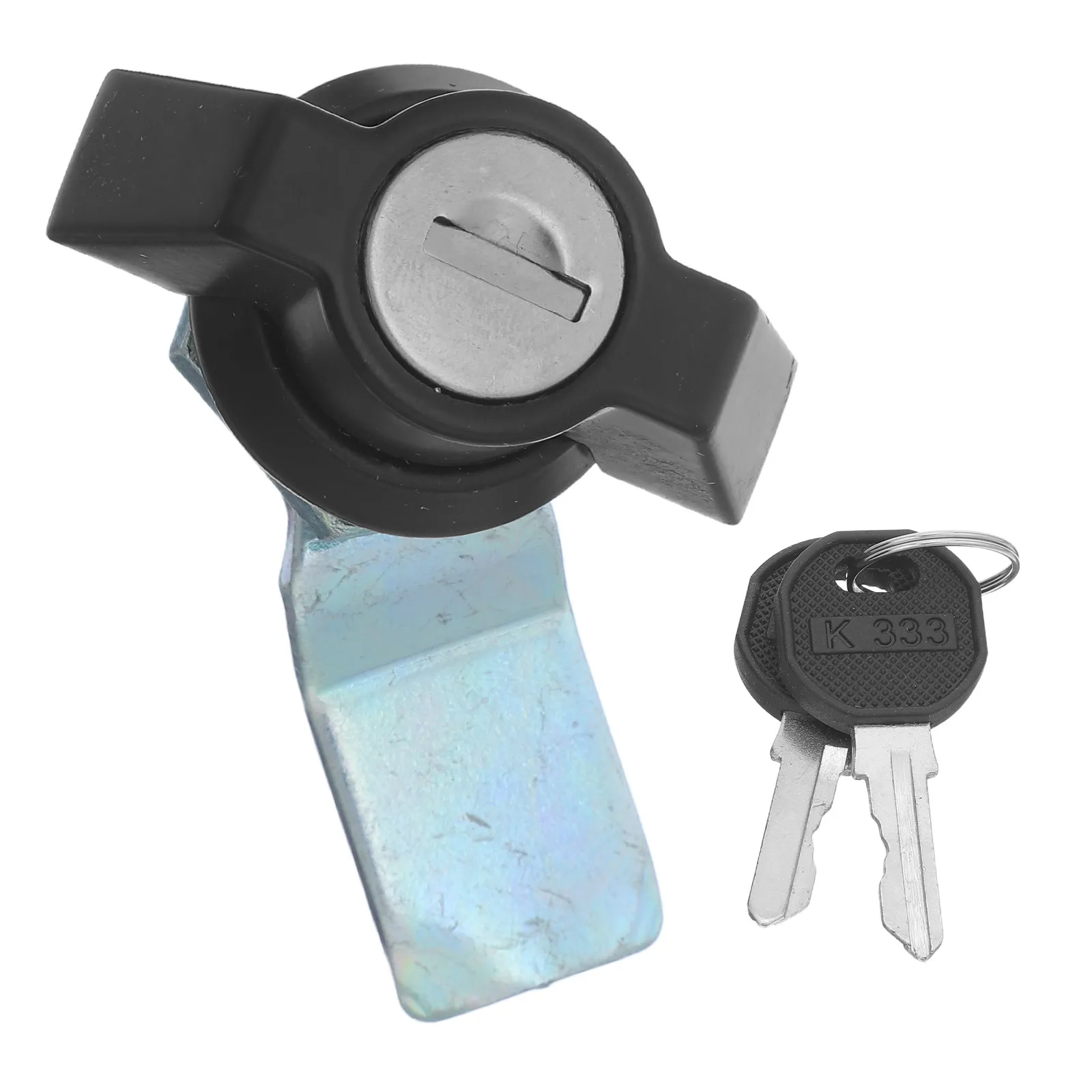 T Handle Cabinet Lock with Keys for RV Truck Storage Drawer Letter Box 20x22mm Cutout 90 Degree Rotation Black