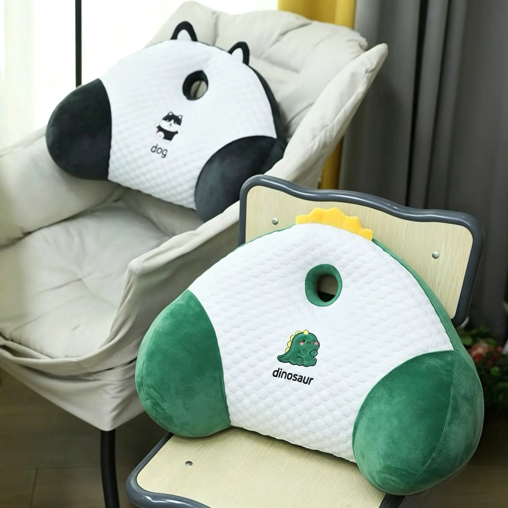 New Design Cartoon Cool-bead Cooling Fabric Lumbar Support  Cushion for Office Chair Sofa school