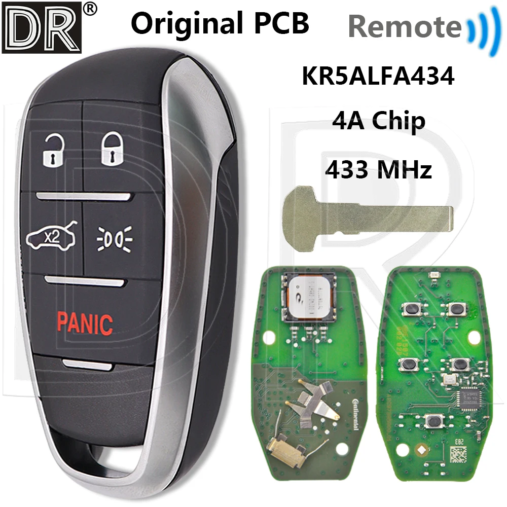 

Оригинальный чип DR 4A, 433 МГц KR5ALFA434 или послепродажный автомобильный дистанционный ключ для Alfa Romeo Giulia Stelvio 2015-2020 гг.