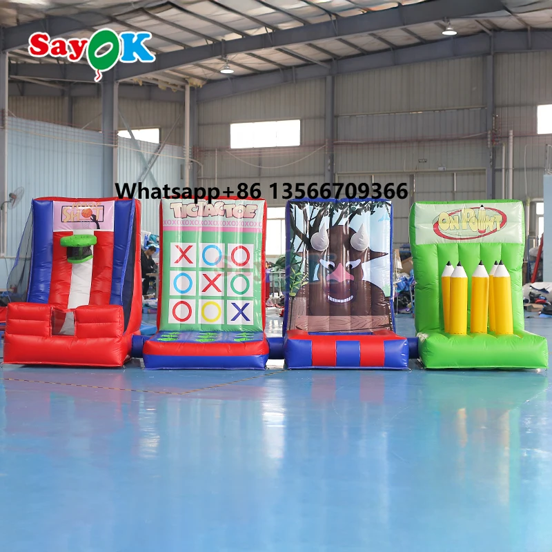 

Sayok Popular 4 in 1 Outdoor Inflatable Game Inflatable Carnival Games for Sale