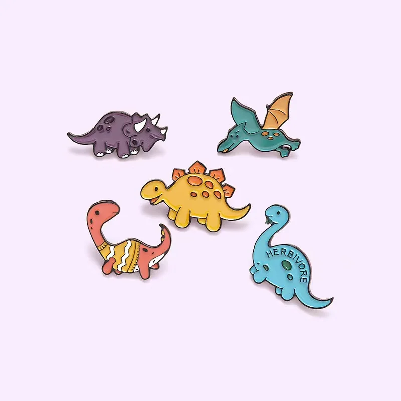 Jurassic Dinosaur Park Enamel Pins Cute Style Predator Brooches Lapel Metal Badges Wholesale Pin Cartoon Jewelry Gift for Friend