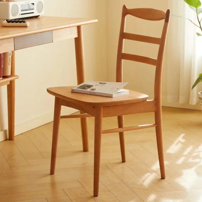 Solid wood dining chair, Nordic home back chair, Windsor chair cherry wood, book table chair, modern simple dining table chair