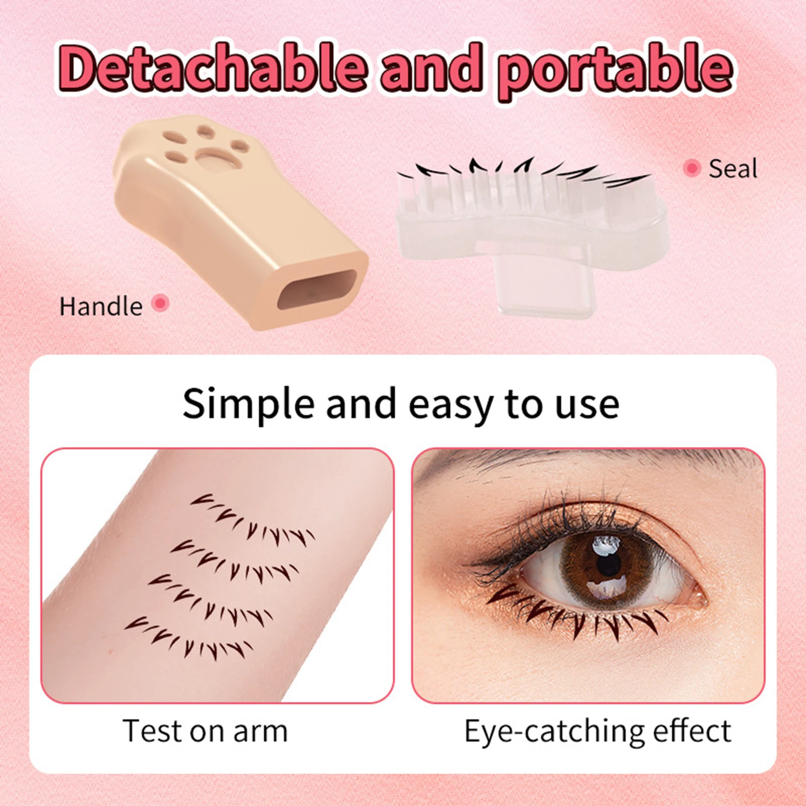 2Pcs Lower Eyelash Stamps Compact Eyes Makeup Accessories Eyelash Stamps Stencil under Eyelash Stamper for Dating Woman Girl