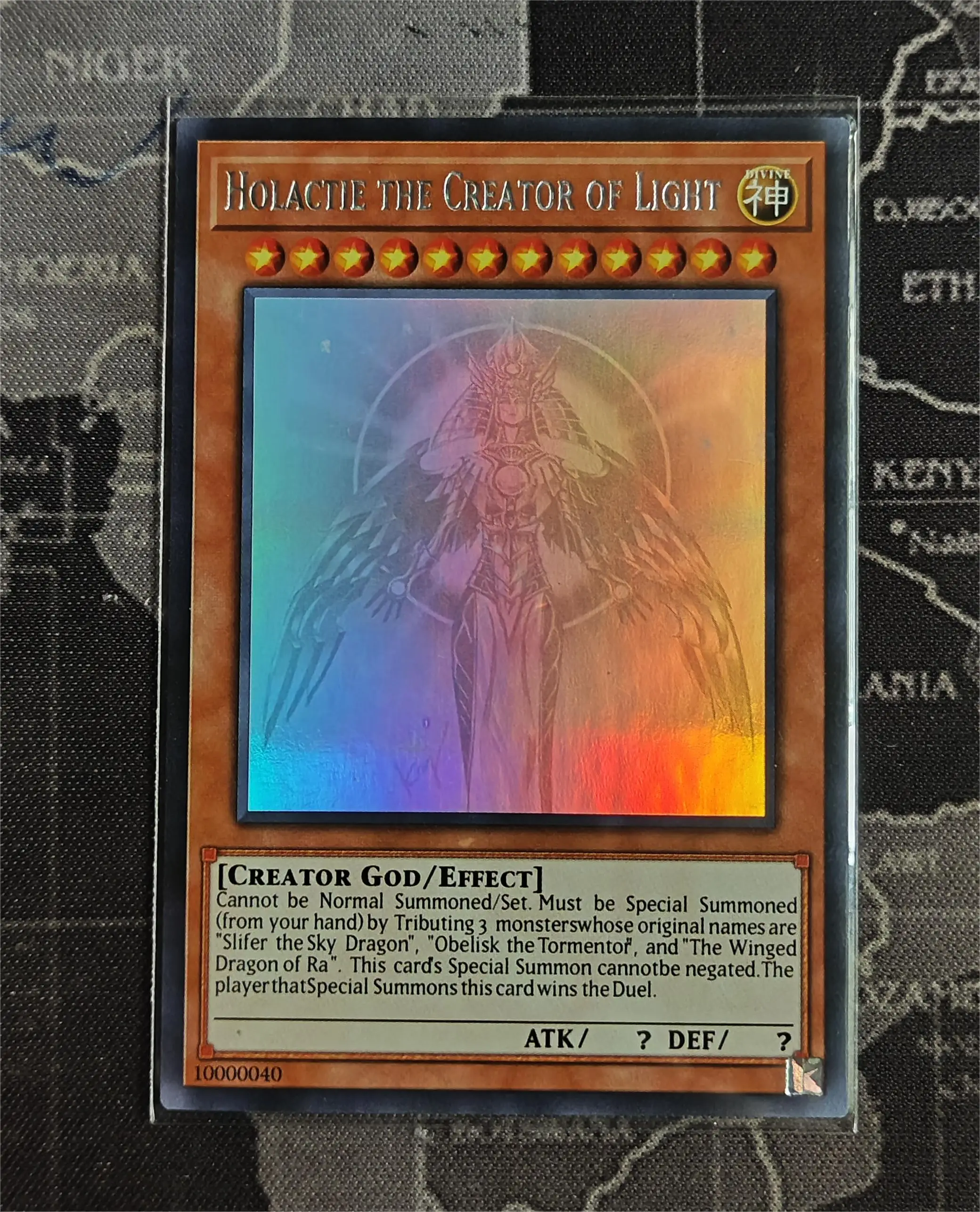 Yu Gi Oh DIY The Winged Dragon of Ra-LED7-EN000-Ghost Rare-1st Edition-Tibetan animation card