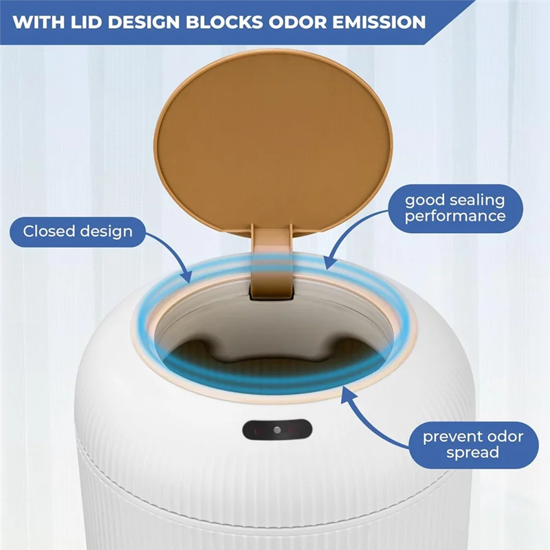 

A26T-Infrared Sensor Sensor Trash Can No-Dead- Trash Can Built-Inpressure Ring Belt All-Round Recognition, No Dead A