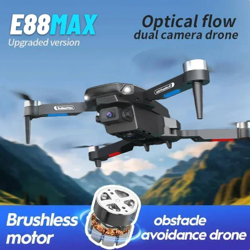 E88MAX Brushless RC Drone HD Dual Camera WIFI FPV Foldable Design Quadcopter Helicopter Children's Toys