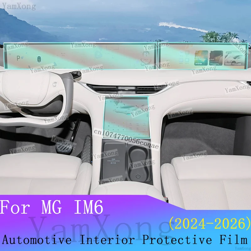 For MG IM6 Car Interior Kit Sticker LED Navigation Dashboard screen Protection Film Door panel scratch Transparent Cover Film