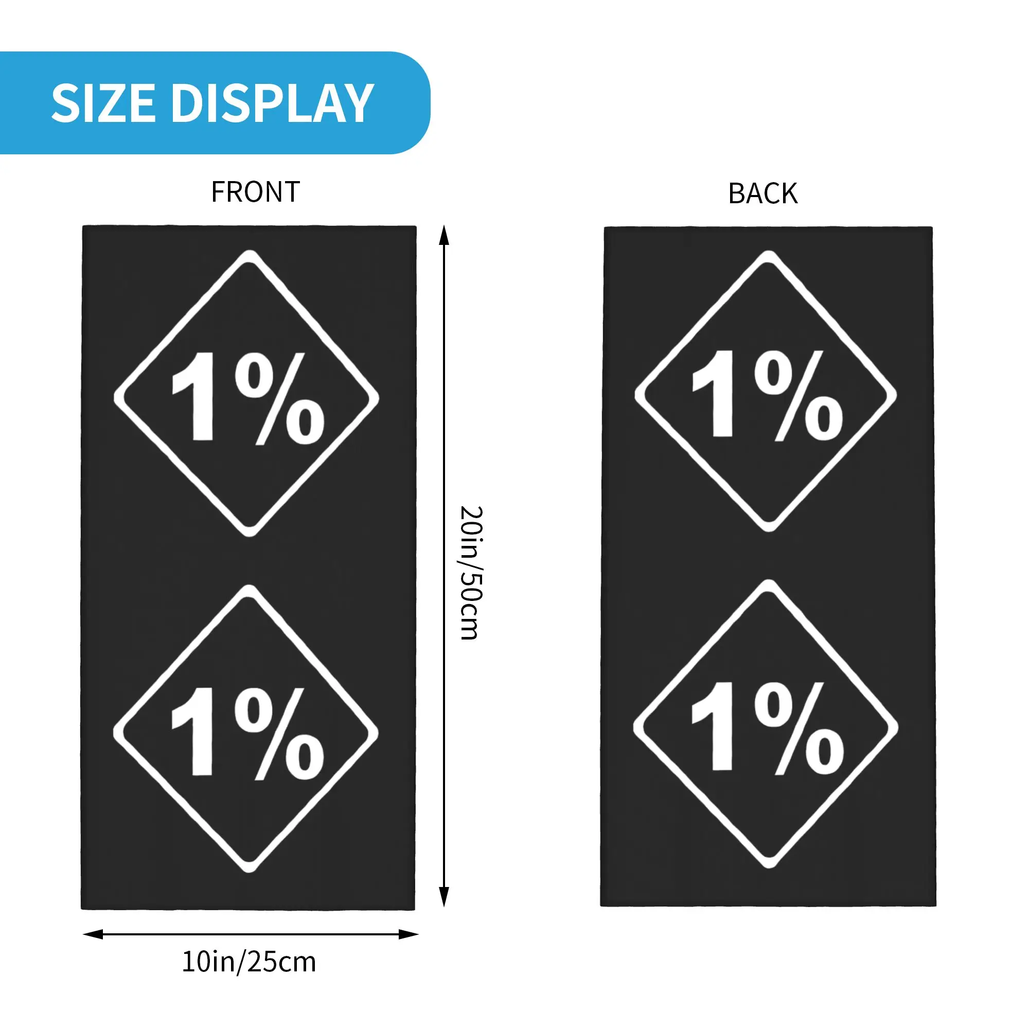 Custom One Percenter 1% Neck Gaiter Women Men UV Face Shield Winter  Bandana Scarf for Hiking