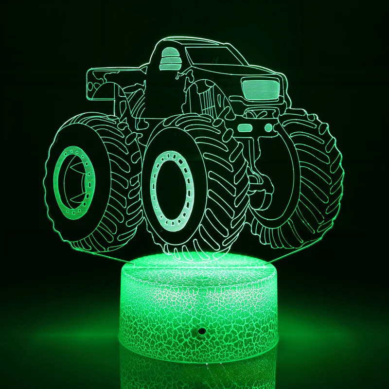 Nighdn Tractor 3D Illuiosn Lamp LED Night Light for Kids Room Decor 7 Color Changing Bedside USB Table Lamp Nightlight Gifts