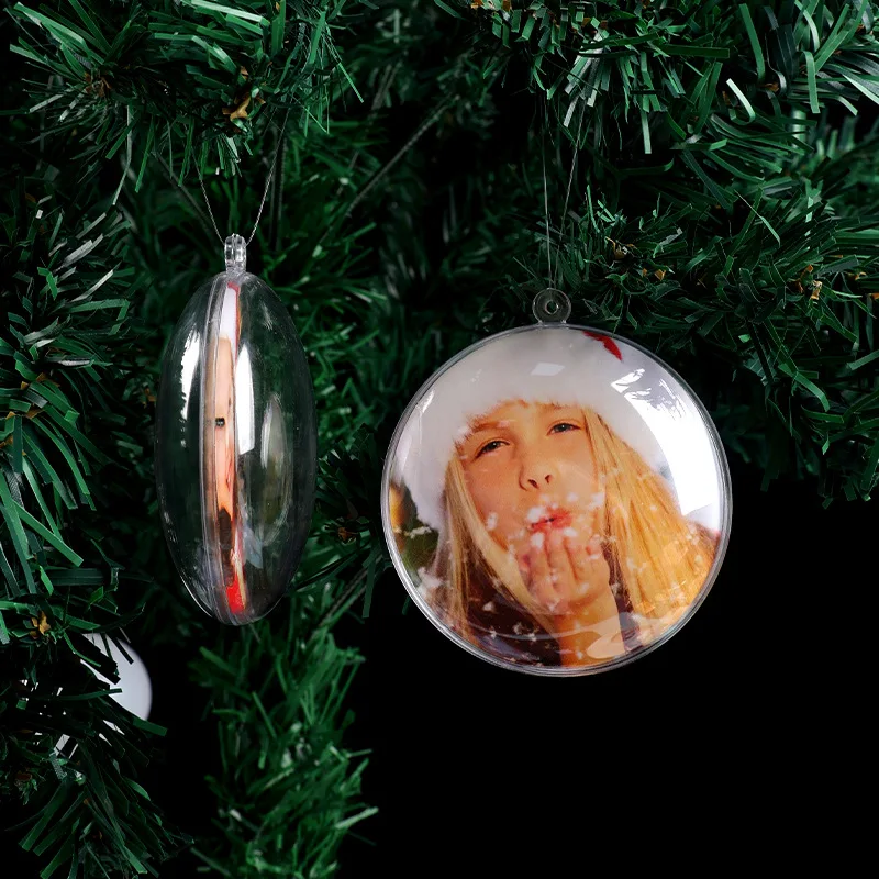 5 قطعة زخرفة بلاستيكية شفافة مفلطحة 3.5 بوصة عيد الميلاد ملء كرات مسطحة معلقة الحلي لتقوم بها بنفسك الحرفية عيد الميلاد الاحتفال ديكور