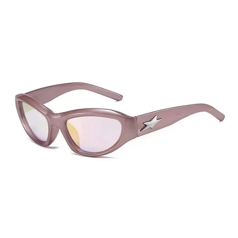 star Y2K Style Women Cat Eye pink Sunglasses Fashion Colorful Mirror Goggles Men Punk Sports Sun Glasses Brand Designer