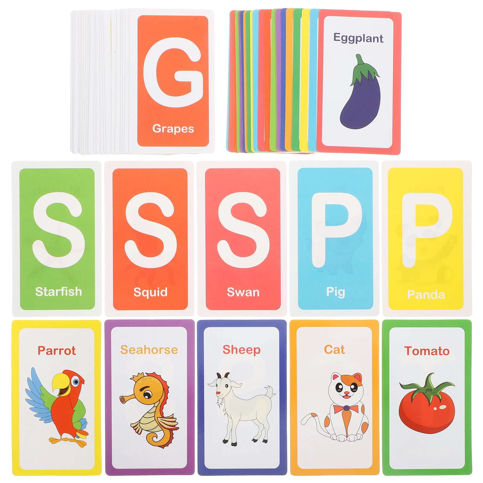 1Set Alphabet Flash Cards Early Education Recognition Cards Safe Rounded Corners Kids Learning Games for Toddlers