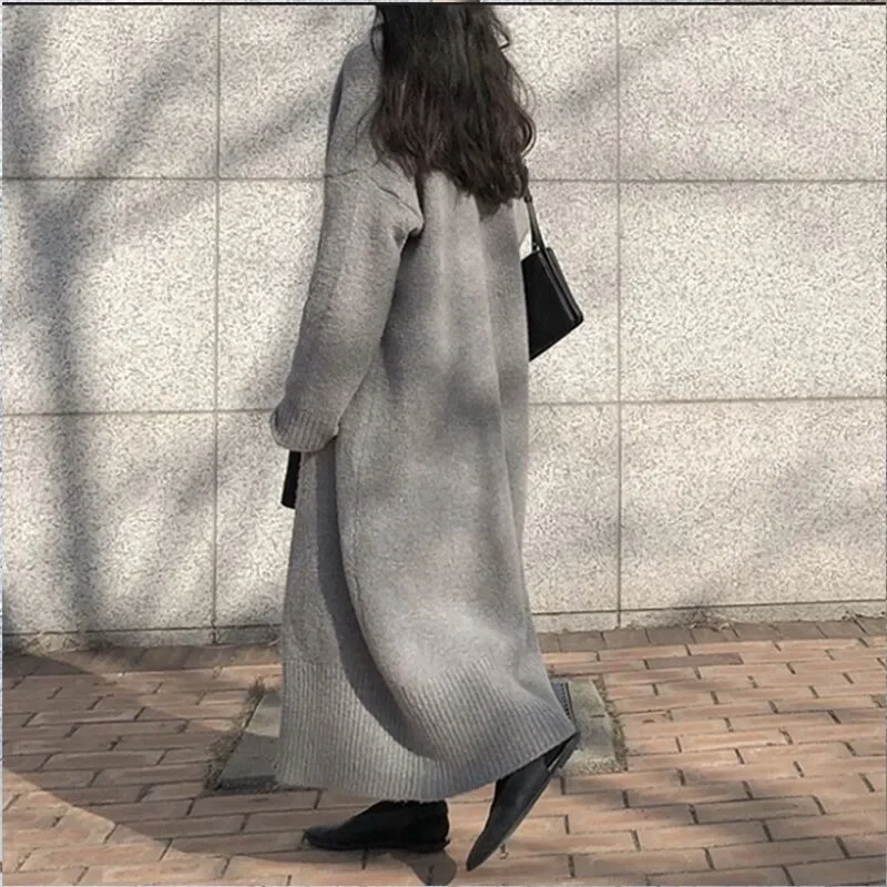 New Long Cardigan Women\'s Elegant Women\'s Loose Rib Knit Oversized Sweater Fashion Long Jacket  Fall Winter