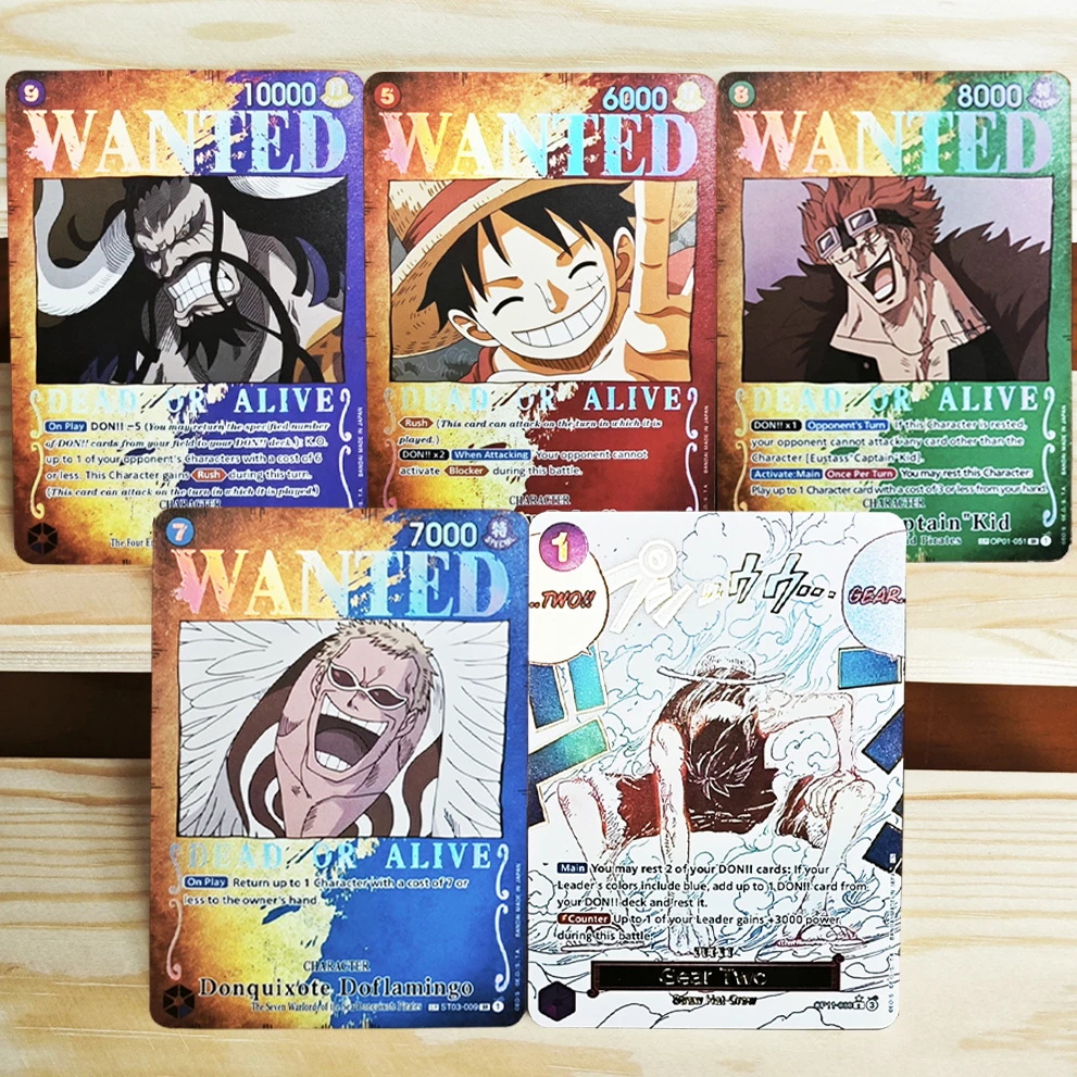 Tarjetas Coleccionables de Anime ONE PIECE OPCG, Raras y Exclusivas, con Luffy/Doflamingo/Eustass Captain Kid/Kaido/Gear Two