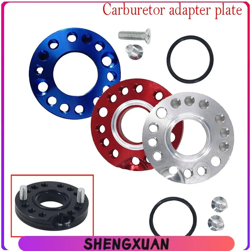 Motorcycle CNC Carb Carburetor Inlet Manifold Adjuster Universal Flange Spinner Plate Adaptor For Honda  ATV Etc