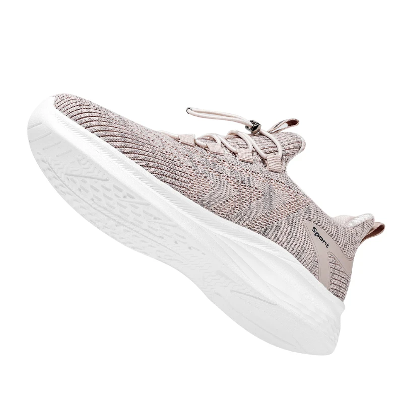 STRONGSHEN Women Shoes Spring and Autumn Flying Woven Wear-resisting Non-slip Walking Shoes Breathable Casual Shoes Mother Shoes