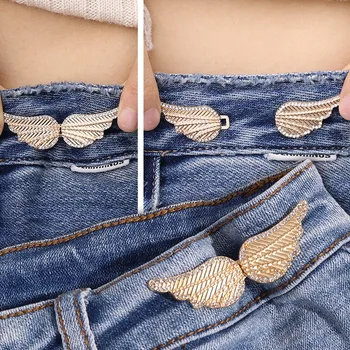 Portable Angel Wings Seamless Waist Buttons Pants Waist Size Adjustment Tool Pants Size Adjustment Tightening Jeans Waist Buckle