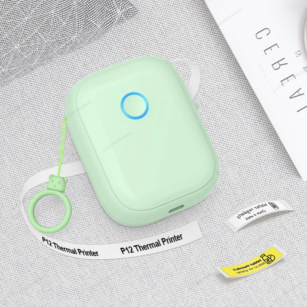 

Portable Label Maker Marklife P12 Wireless Bluetooth Thermal Label Printer Auto Cut Mini Sticker Printer or 2PK P12 Label Tape