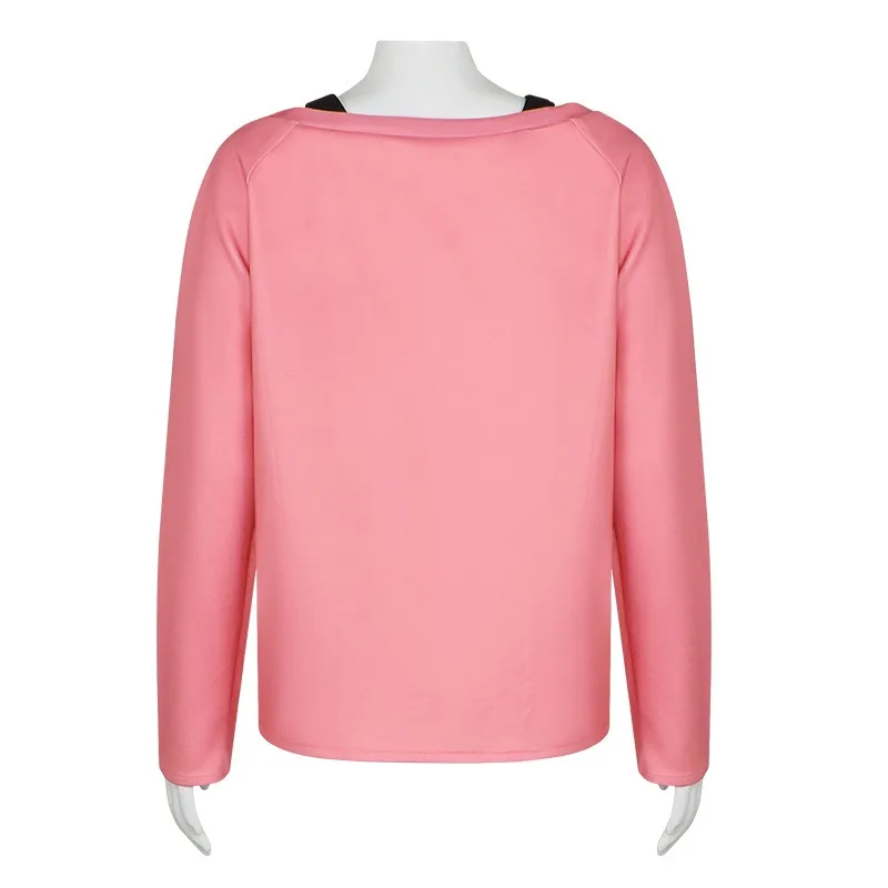 Anime Power Cosplay Costume Pink Long Sleeve Top Wig Headweawr Role Play Outfit for Women Theme Party Casual Wear