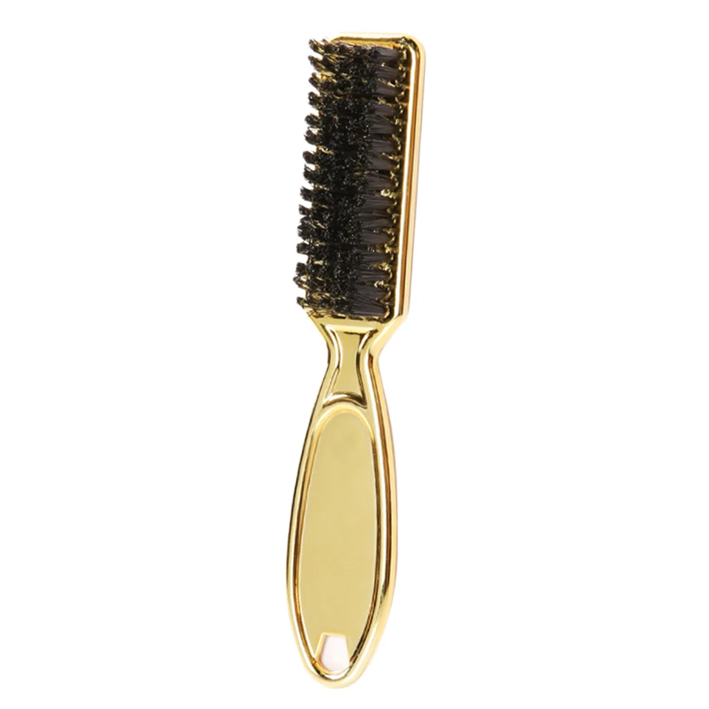 Beard Mustache Oil Head Grooming Brush Stiff Bristles Straightens Soften Handle Massage Comb ABS Plating for Men