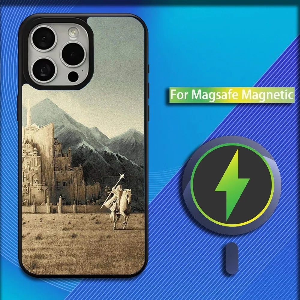 The L-Lord of the R-Rings Map Phone Case For iPhone 16,15,14,13,12,11,Plus,Pro,Max,Mini Magsafe Magnetic Wireless Charging