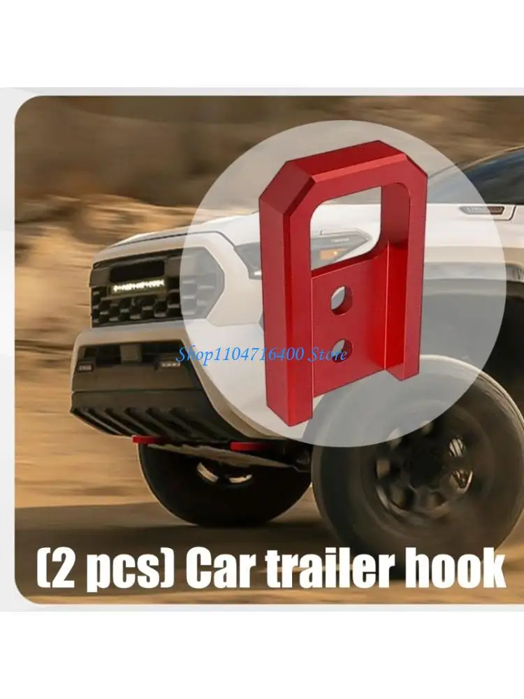 y1gd 2Pcs Aluminum Recovery Hooks Red Color Design Enhanced Front Bumper for Select Model Trucks