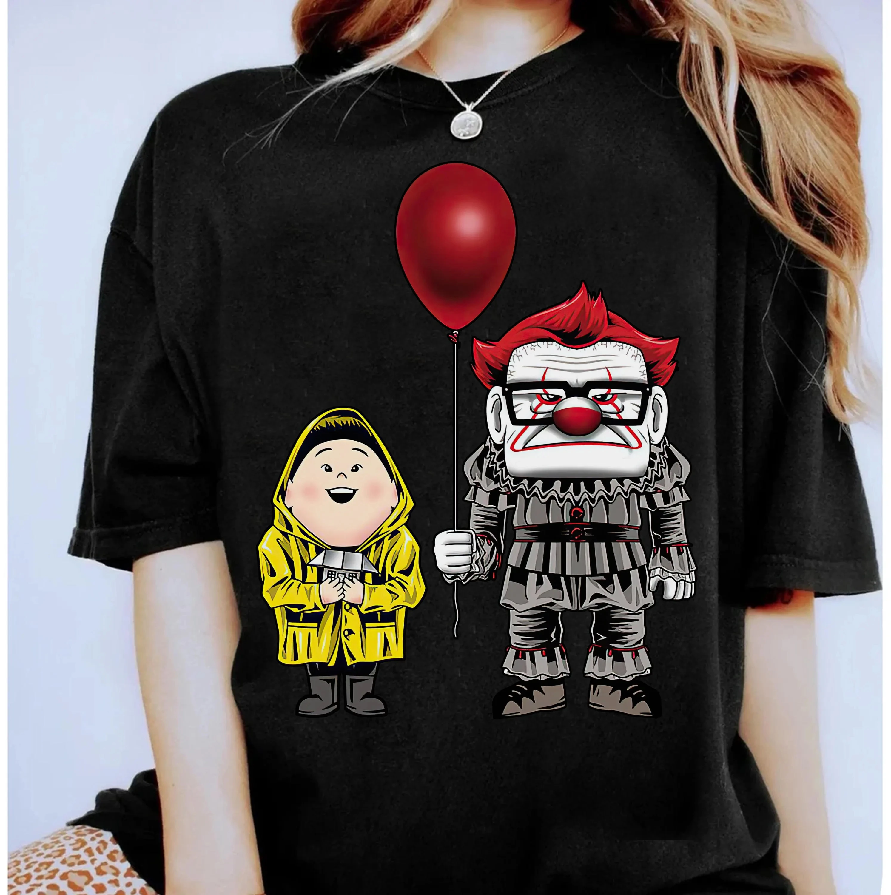 ديزني/بيكسار كارل فريريكسن/رسيل شخصية الرعب Pennywise هالوين تي شيرت ديزني لاند هالوين حفلة الأسرة القمصان