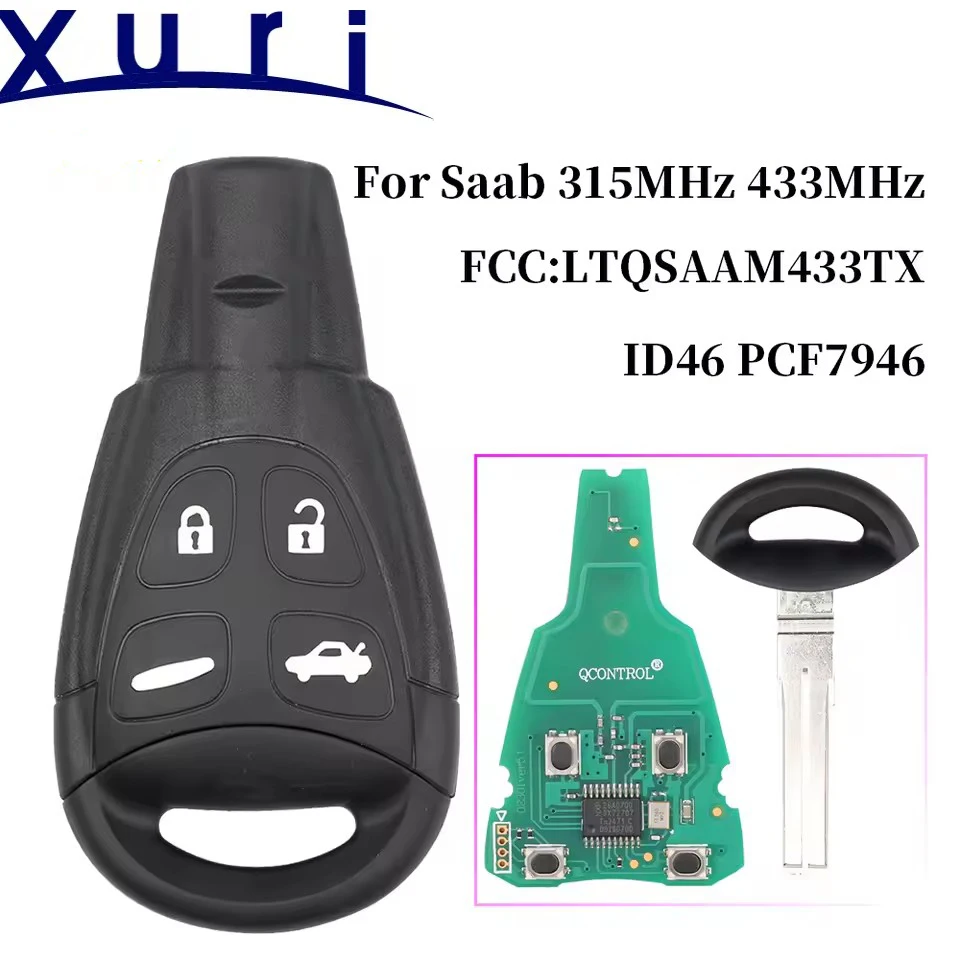 

Xuri для SAAB 93 95 9-3 9-5 дистанционный автомобильный ключ с умным управлением 315 МГц/434 МГц LTQSAAM433TX ID46 чип PCF7946 Сменные ключи для ремонта