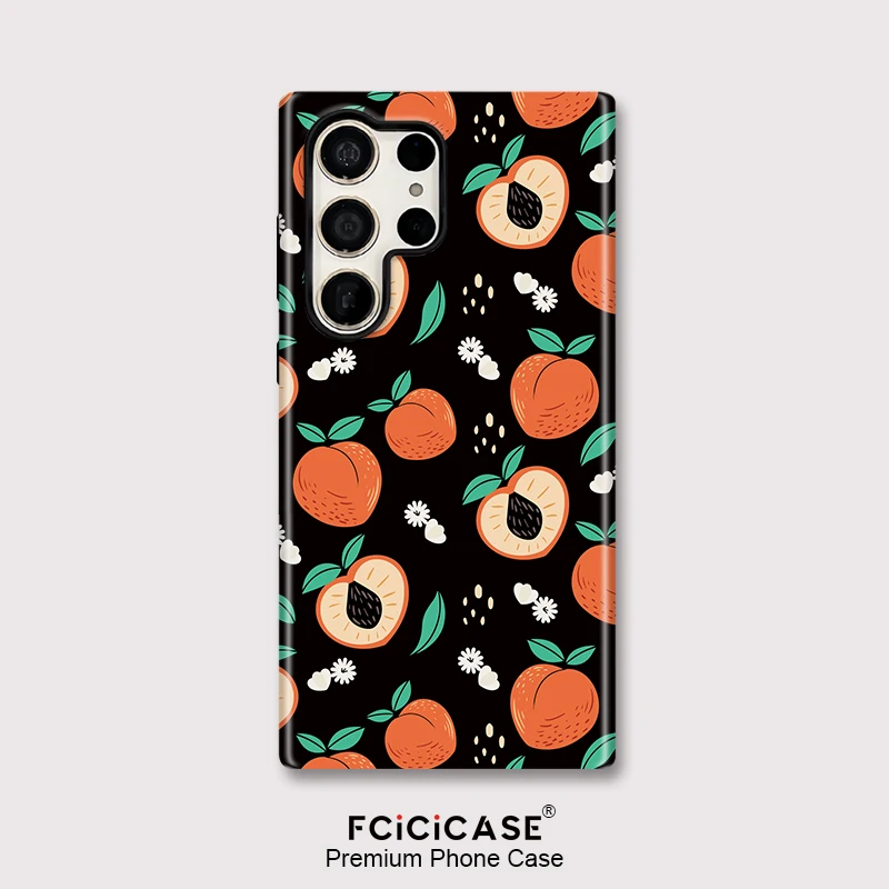 Fcicicase Phone Case For Samsung Galaxy S26 Edge S25 Plus A56 A26 S24 Ultra S20 FE S23+ A26 A36 Fruit Peach Shockproof Cover