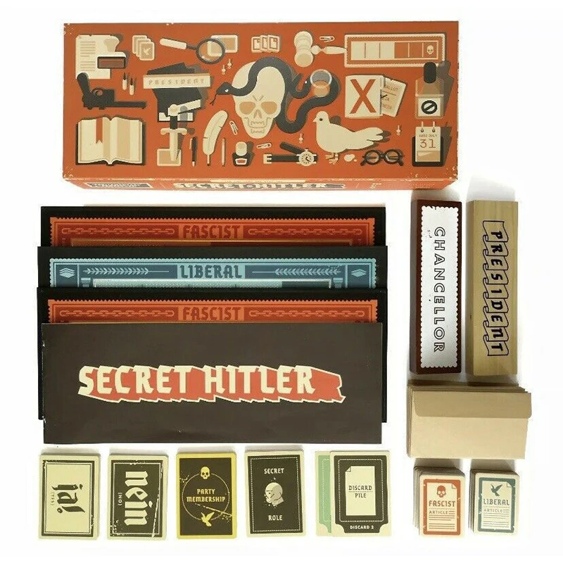 All English SECRET HITLER board games Puzzle game card 2-8 friends Party games Three specifications hitler card games