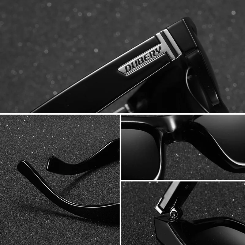 DUBERY High End Brand Sunglasses Square Original Polarized Mens Outdoor Sport Glasses Fishing Party Eyewear UV400 8 Colors