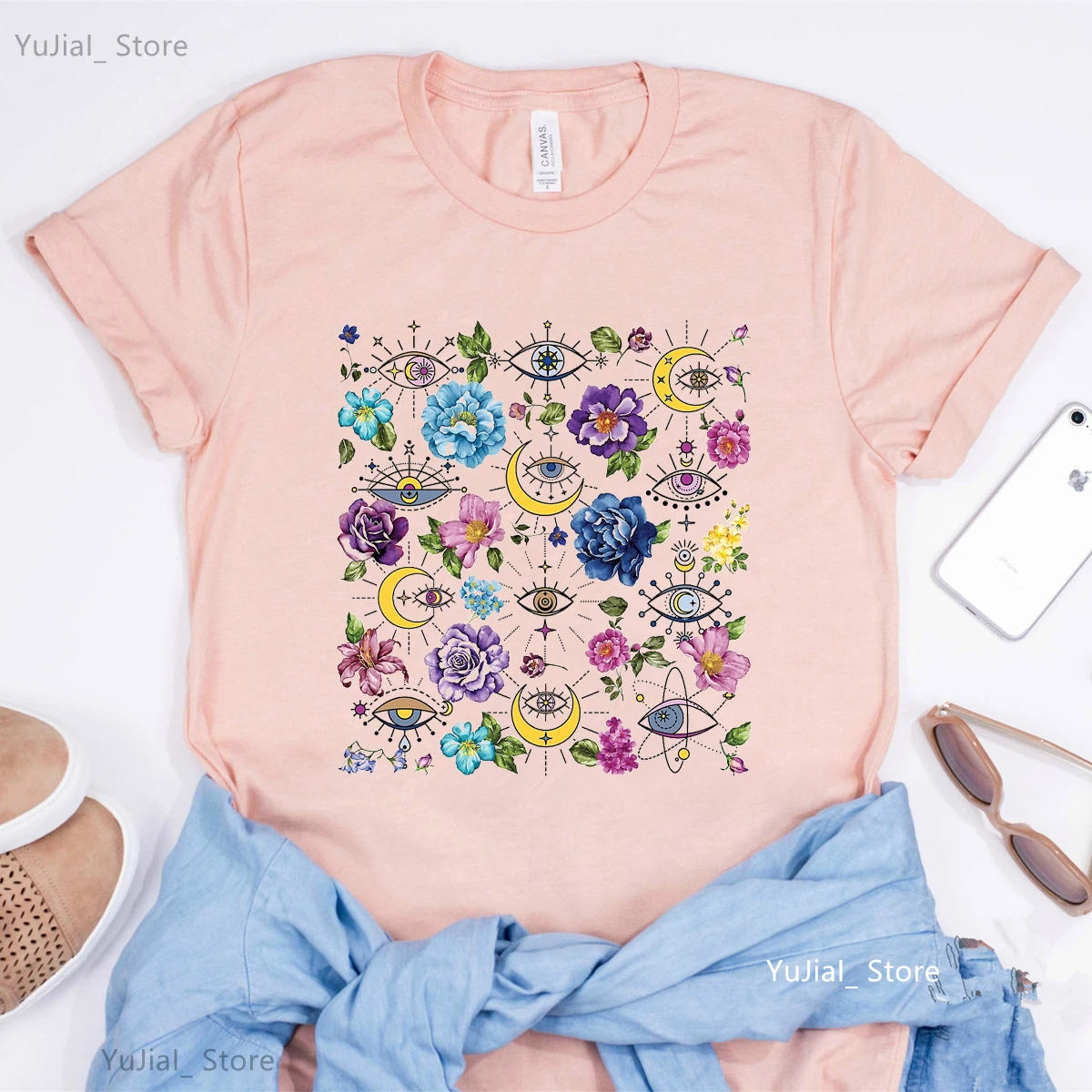 Camiseta rosa con estampado de flores de meditación de Mandala para niñas, camiseta de mariposa Social, camiseta Harajuku para mujer, camisetas de verano