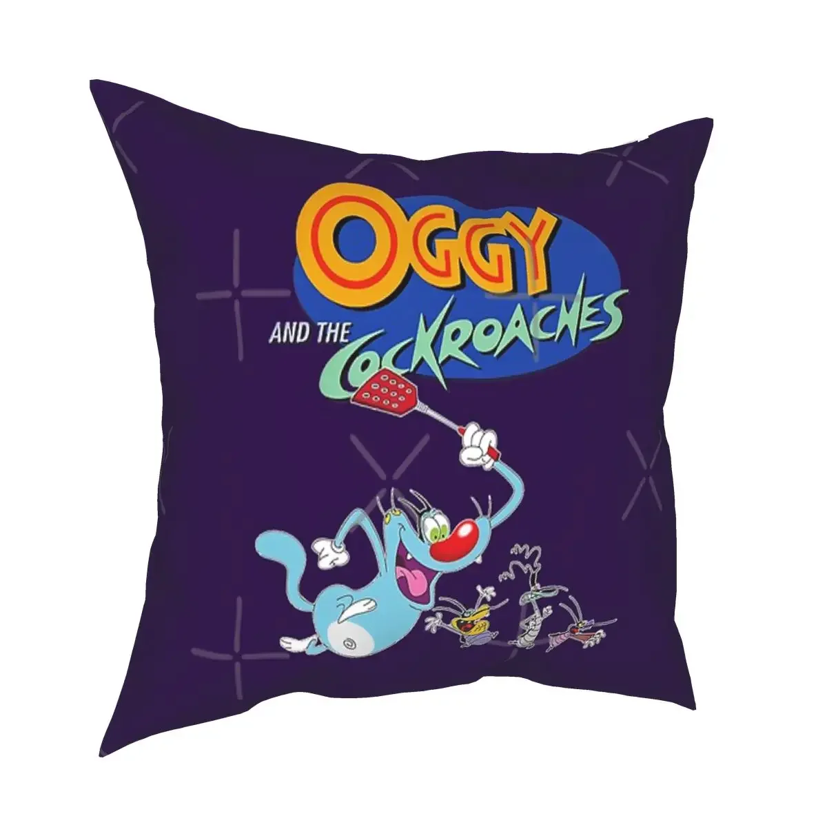 Oggy And The Cockroaches Pillow Case Cushion Silver Gray All Sofa Cover Soft Polyester Two Side Printing Pillowcase 45X45CM