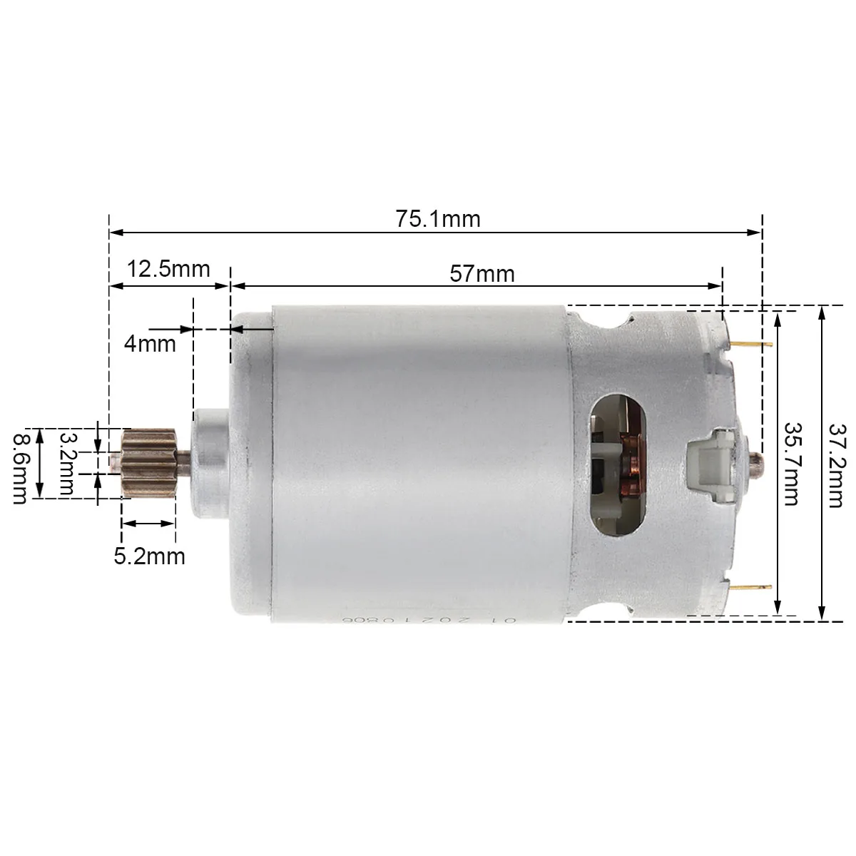 RS550 DC Motor 12 Teeth 10.8V 14.4V 12V 16.8V 21V 25V 21500-29000RPM for Electric Drill / Screwdriver with Two-speed